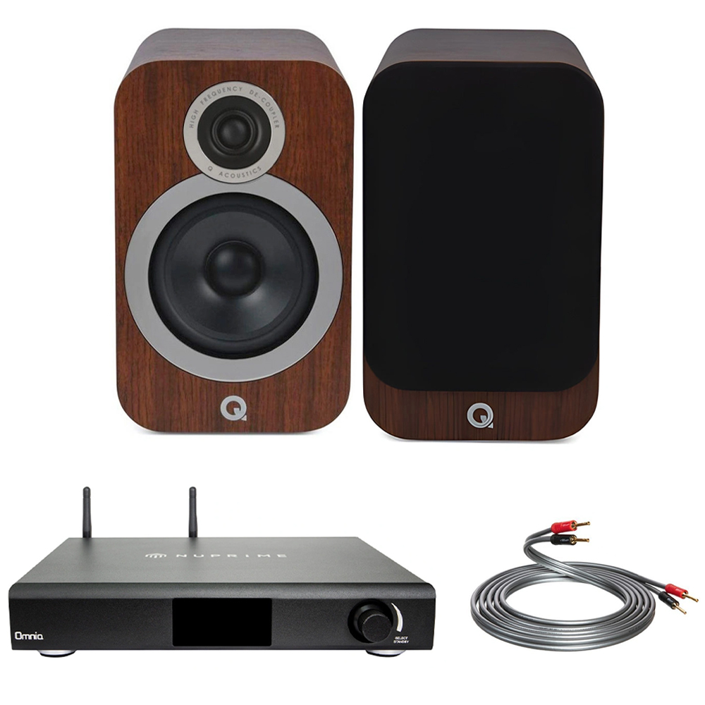 NuPrime Omnia A200 - Q Acoustics 3030i Walnut - QED XT40i 3M. Hi-Fi Müzik Sistemi